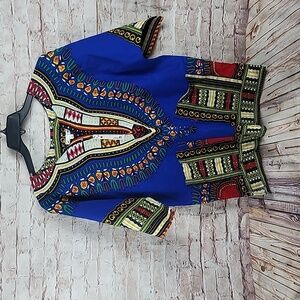 It girl African Print Dashiki Shirt large nwt new